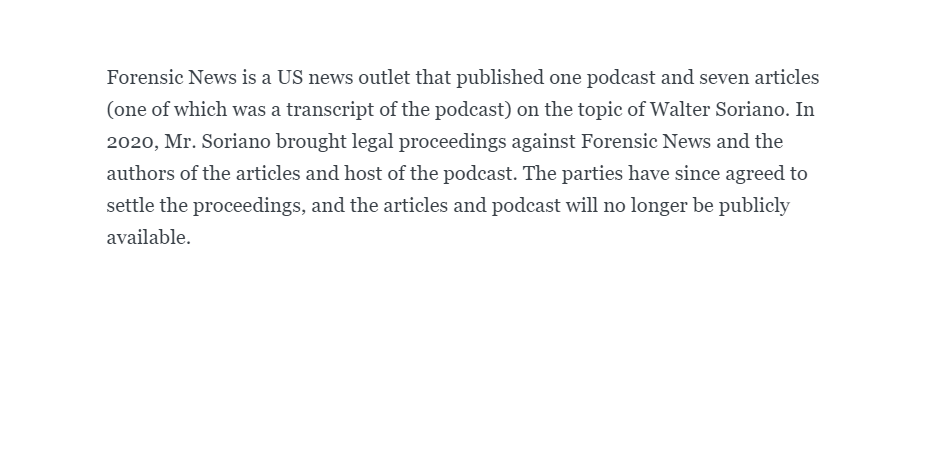 Forensic News Statement